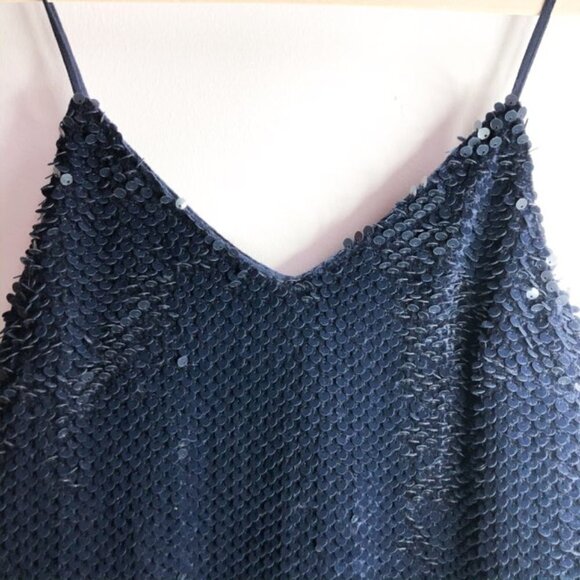 Navy Velvet Sequin Shift Dress - NWT - HOLIDAY DRESS - Picture 5 of 7